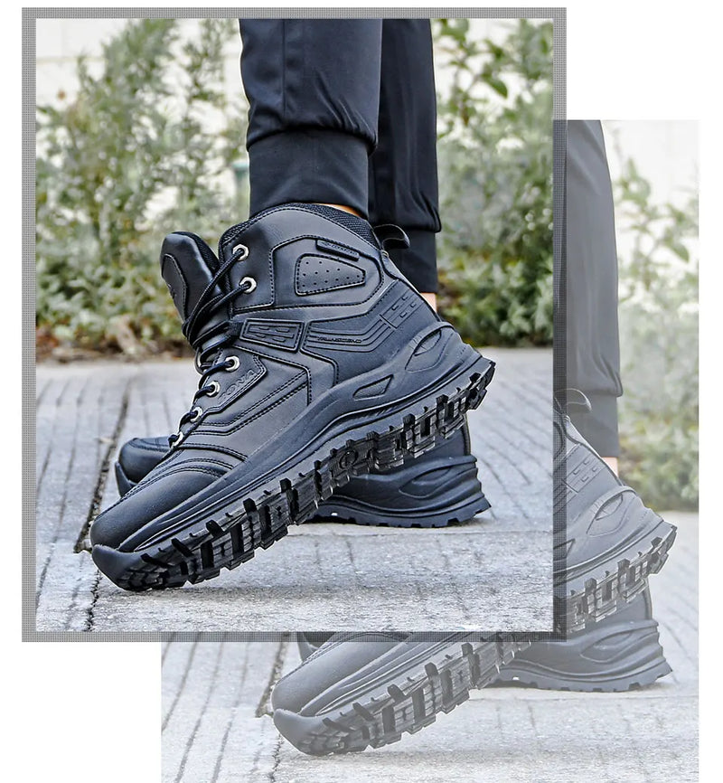BONA-Botas de couro de pelúcia para homens, botas de neve super quentes, tênis alto, sapatos de inverno, novos designers, 2022