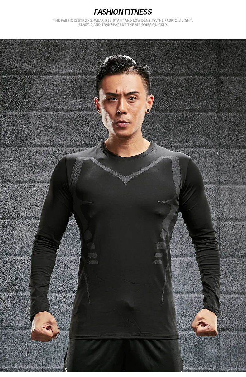 secagem rápida para homens, manga comprida, esportes, ciclismo, corrida, fitness, treinamento de futebol, camisa de basquete